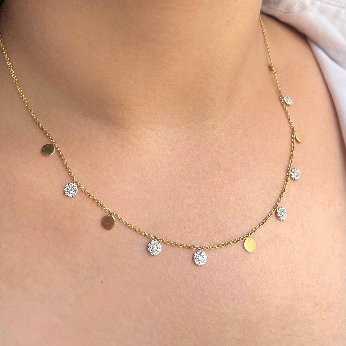 0.5 TCW Round Moissanite Multiple Stones Necklace