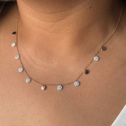 0.5 TCW Round Moissanite Multiple Stones Necklace