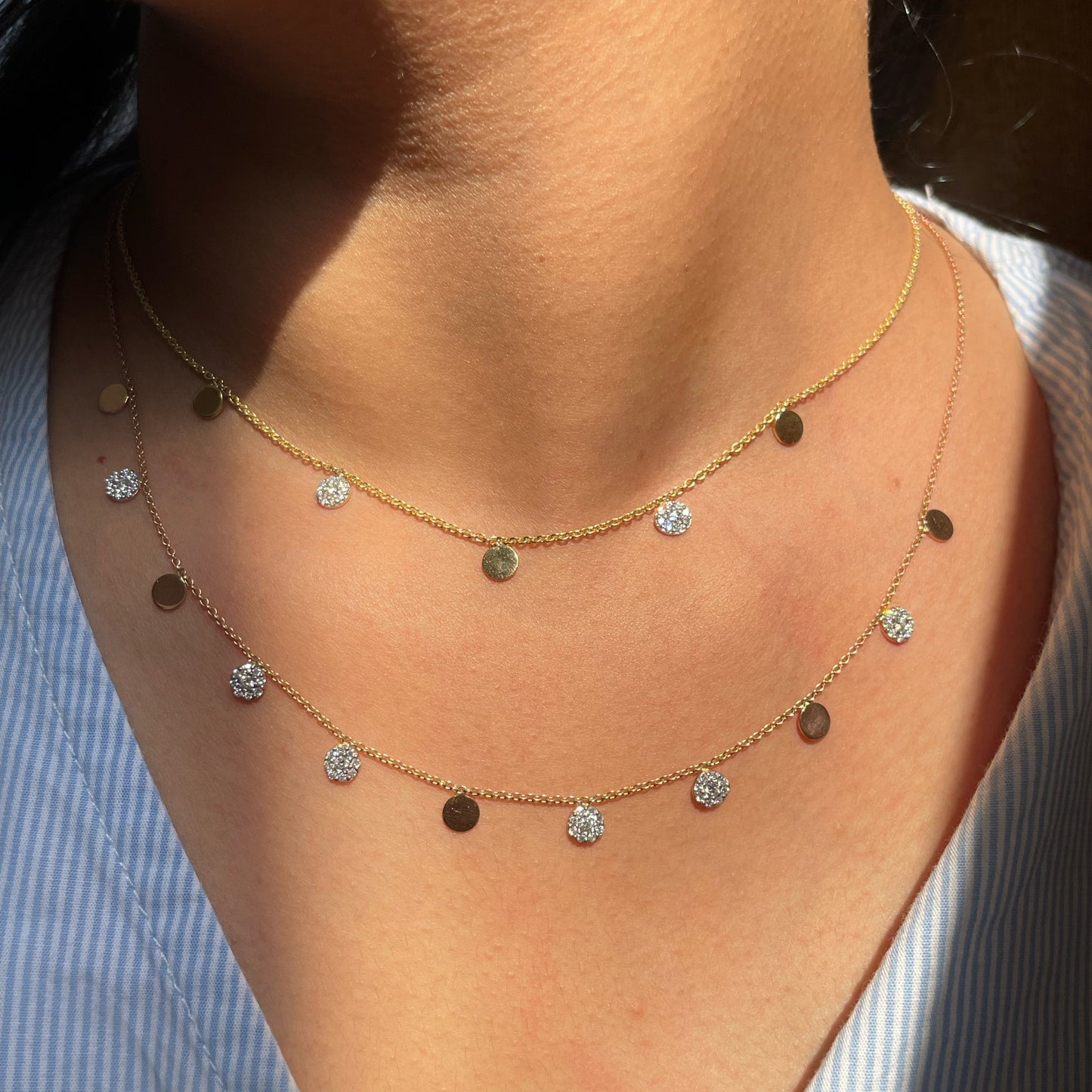 0.5 TCW Round Moissanite Multiple Stones Necklace