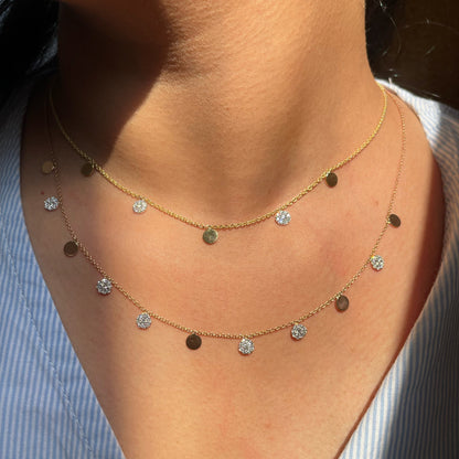 0.5 TCW Round Moissanite Multiple Stones Necklace
