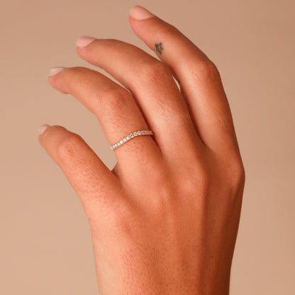 0.33 TCW Round Curved Moissanite Wedding Band