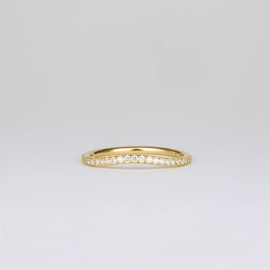 0.21 TCW Round Curved Moissanite Wedding Band