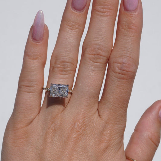 4.06 CT Radiant Pave Moissanite Engagement Ring