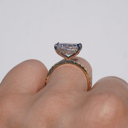 4.06 CT Radiant Pave Moissanite Engagement Ring