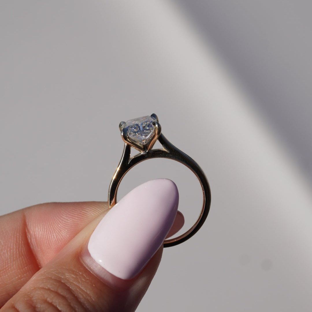 2.6 CT Radiant Solitaire Moissanite Engagement Ring
