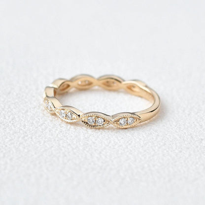 0.16 TCW Round Milgrain Moissanite Wedding Band