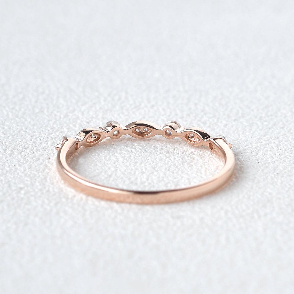 0.12 TCW Round Milgrain Moissanite Wedding Band