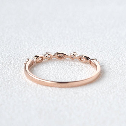 0.12 TCW Round Milgrain Moissanite Wedding Band