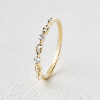 0.12 TCW Round Milgrain Moissanite Wedding Band
