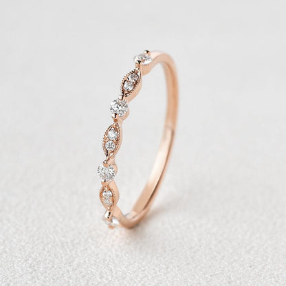0.12 TCW Round Milgrain Moissanite Wedding Band