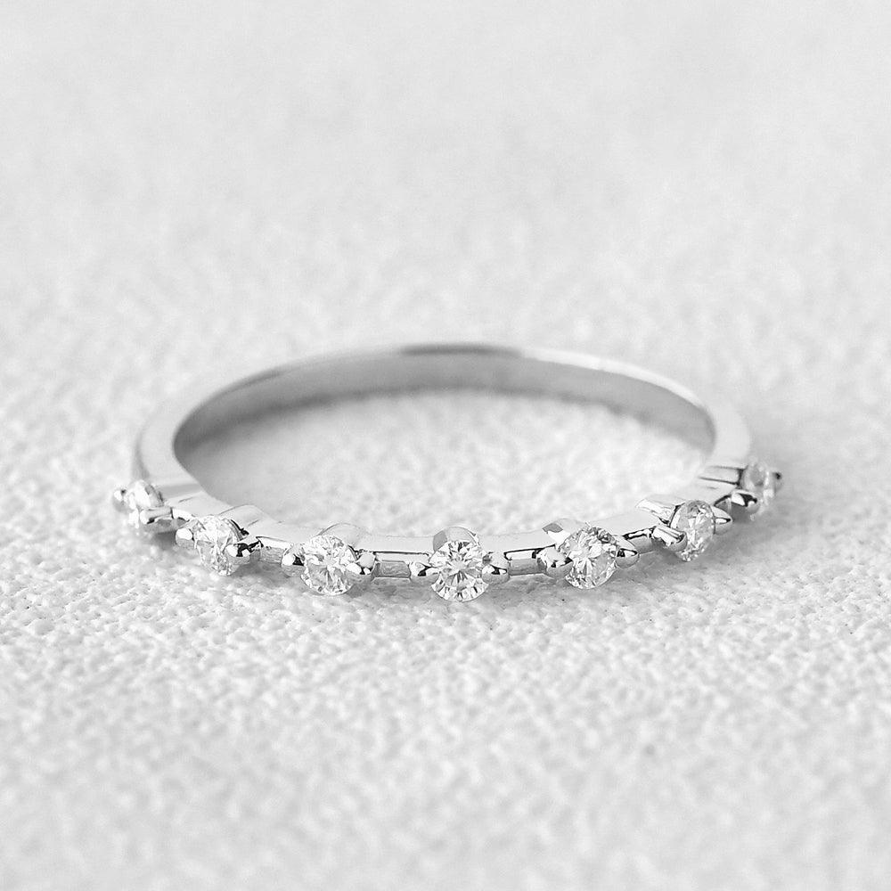 0.2 TCW Round Half Eternity Moissanite Wedding Band
