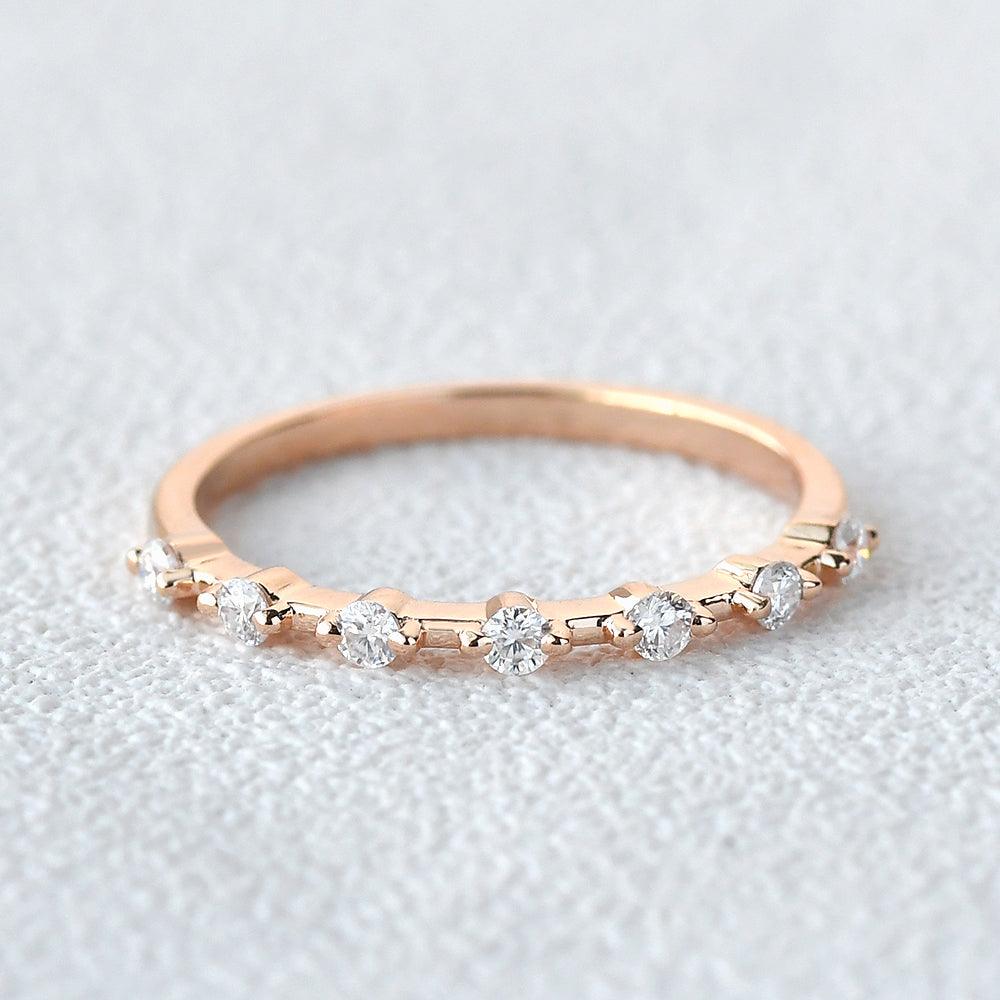0.2 TCW Round Half Eternity Moissanite Wedding Band