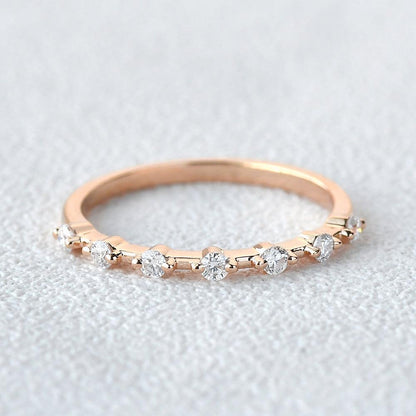 0.2 TCW Round Half Eternity Moissanite Wedding Band