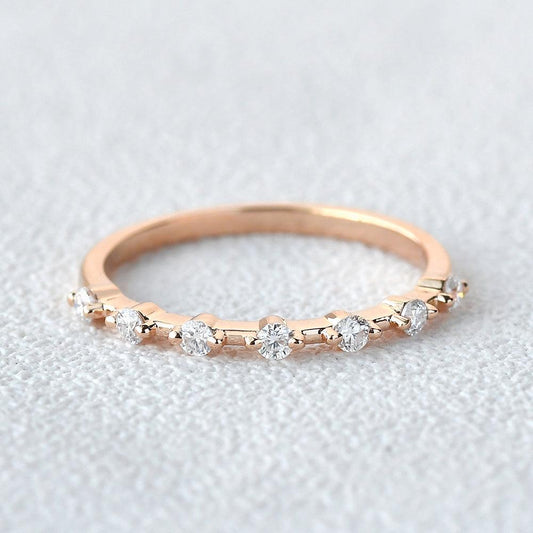 0.2 TCW Round Half Eternity Moissanite Wedding Band