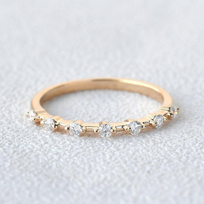 0.2 TCW Round Half Eternity Moissanite Wedding Band
