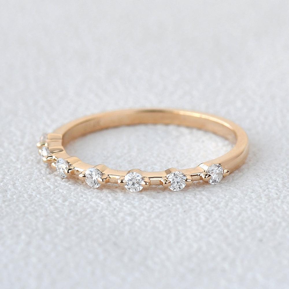 0.2 TCW Round Half Eternity Moissanite Wedding Band