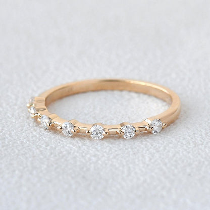 0.2 TCW Round Half Eternity Moissanite Wedding Band