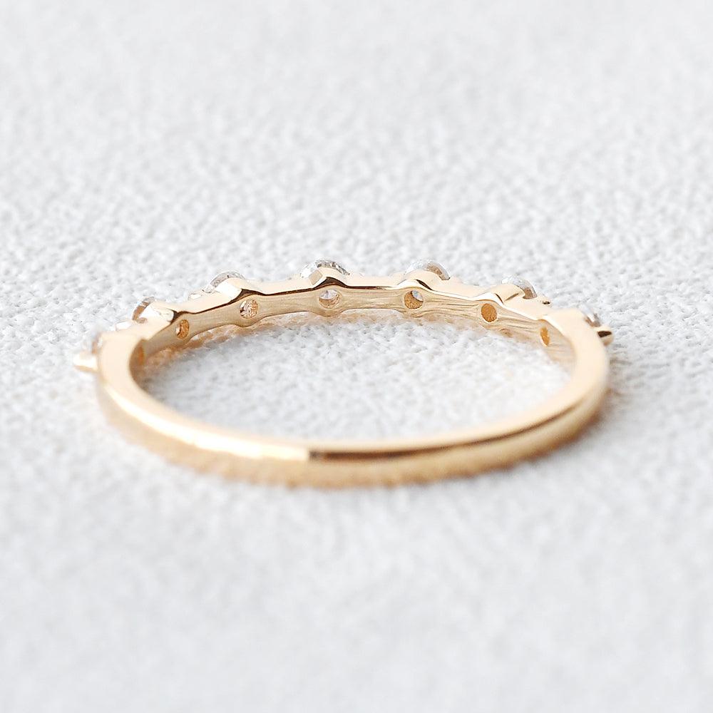 0.2 TCW Round Half Eternity Moissanite Wedding Band