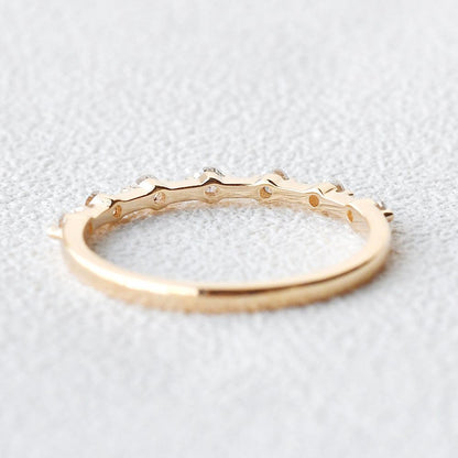 0.2 TCW Round Half Eternity Moissanite Wedding Band