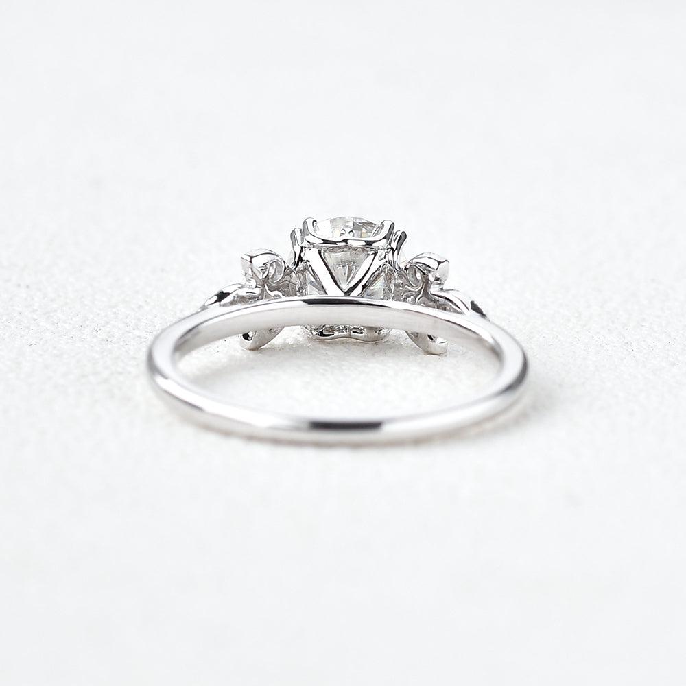 1 CT Round Cluster Moissanite Engagement Ring
