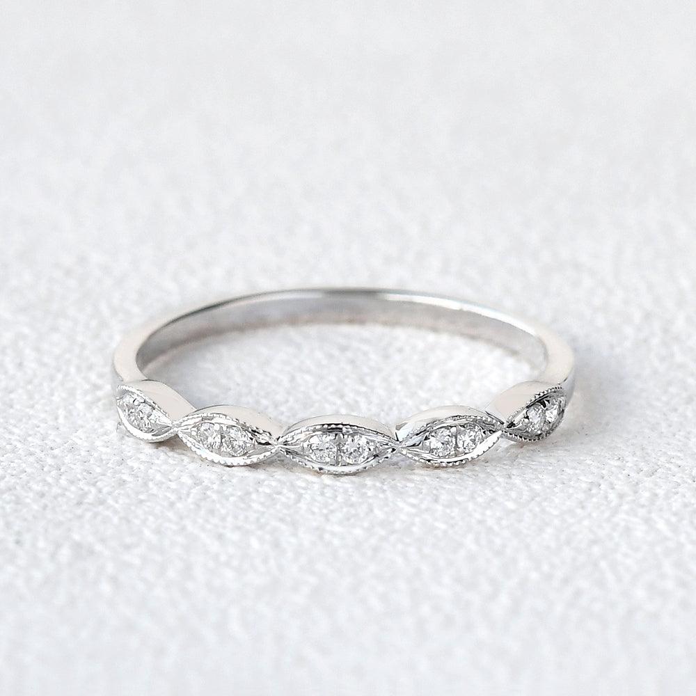 0.14 TCW Round Milgrain Moissanite Wedding Band