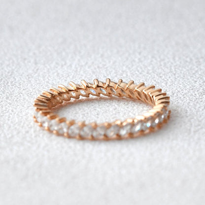 0.96 TCW Marquise Full Eternity Moissanite Wedding Band