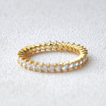 0.96 TCW Marquise Full Eternity Moissanite Wedding Band