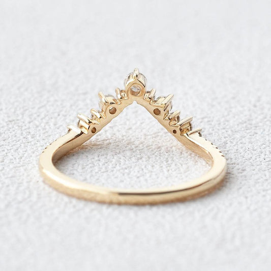 0.25 TCW Round Curved Moissanite Wedding Band