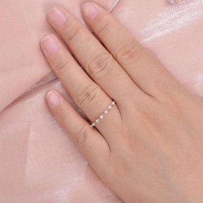 0.2 TCW Round Half Eternity Moissanite Wedding Band