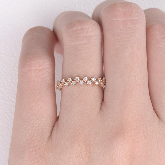 0.2 TCW Round Half Eternity Moissanite Wedding Band