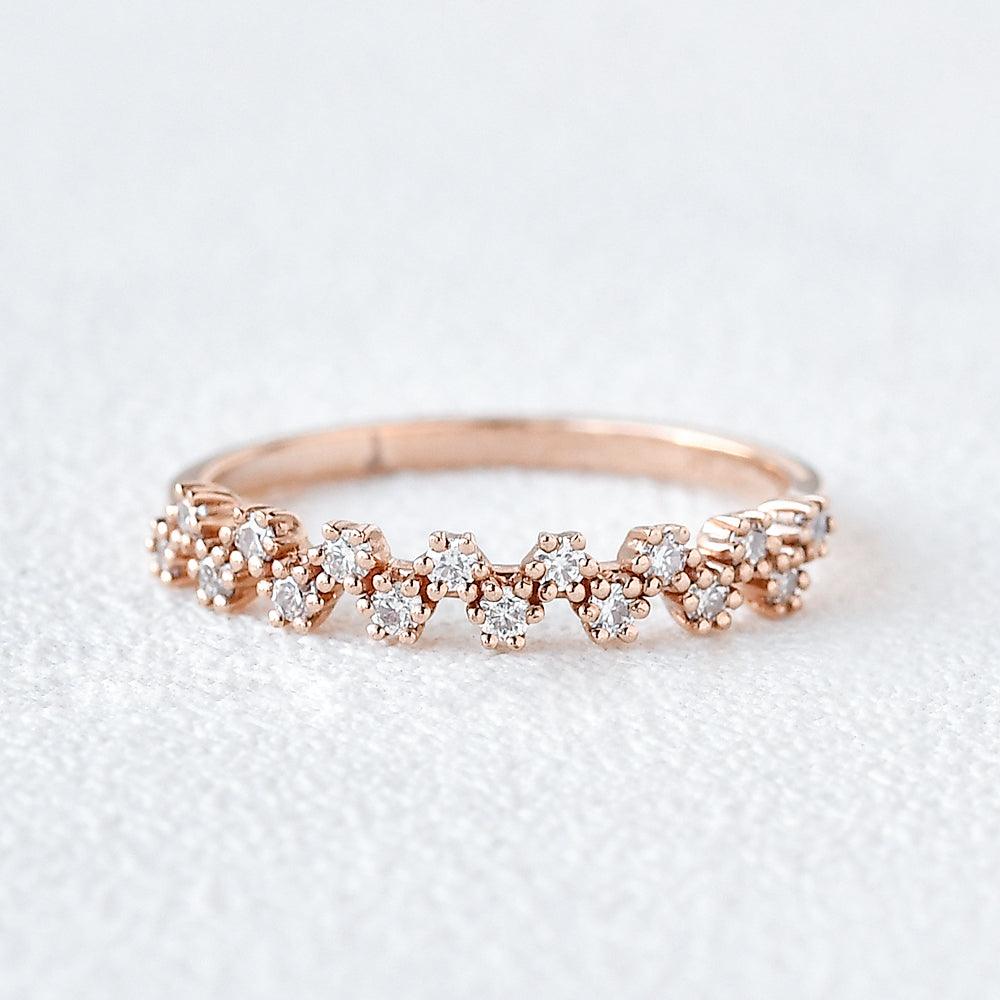 0.2 TCW Round Half Eternity Moissanite Wedding Band