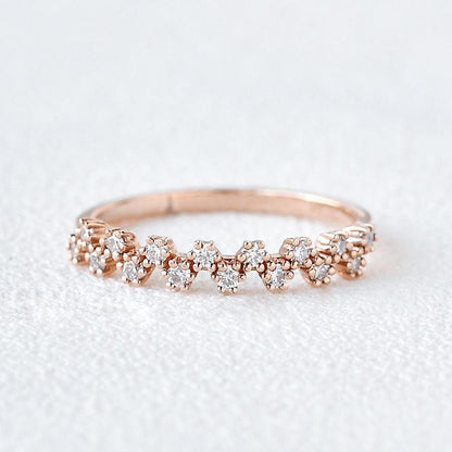 0.2 TCW Round Half Eternity Moissanite Wedding Band