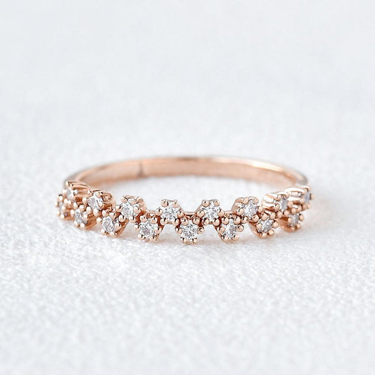 0.2 TCW Round Half Eternity Moissanite Wedding Band