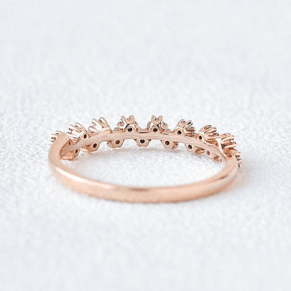 0.2 TCW Round Half Eternity Moissanite Wedding Band