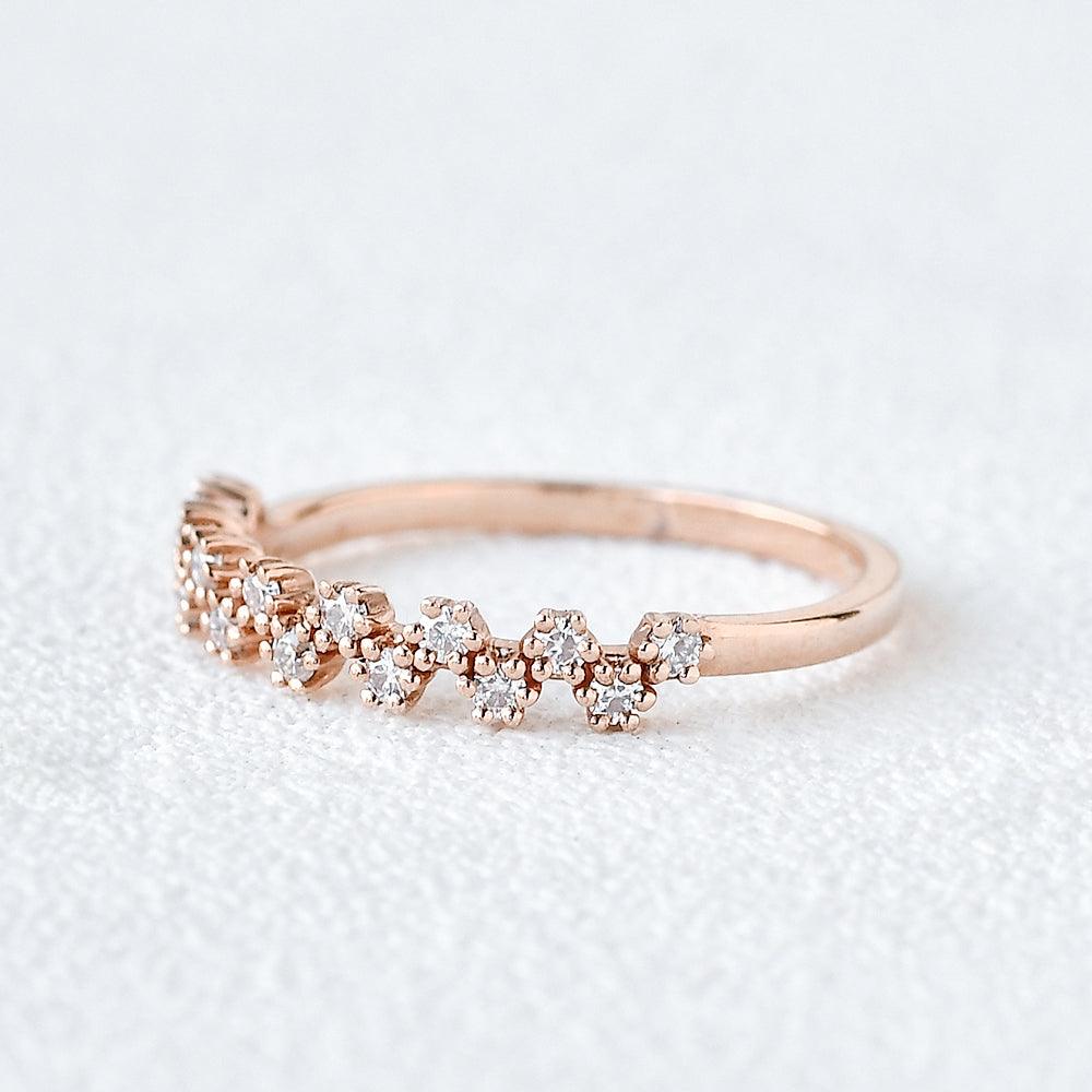 0.2 TCW Round Half Eternity Moissanite Wedding Band