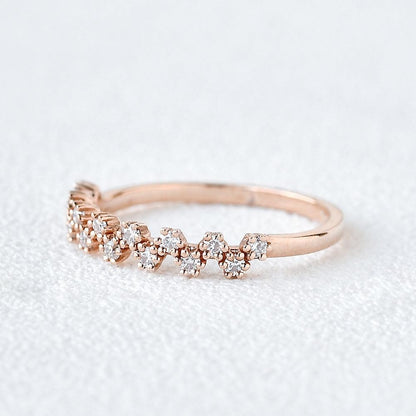 0.2 TCW Round Half Eternity Moissanite Wedding Band