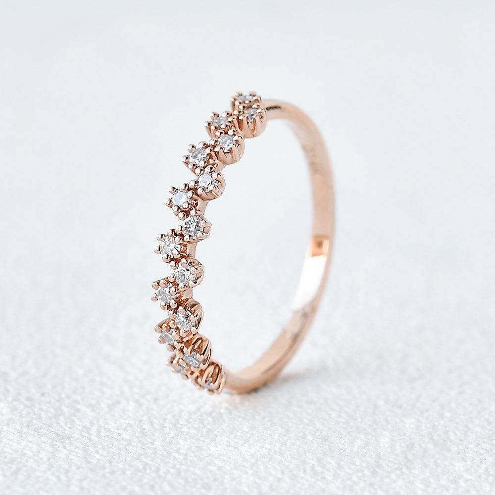 0.2 TCW Round Half Eternity Moissanite Wedding Band