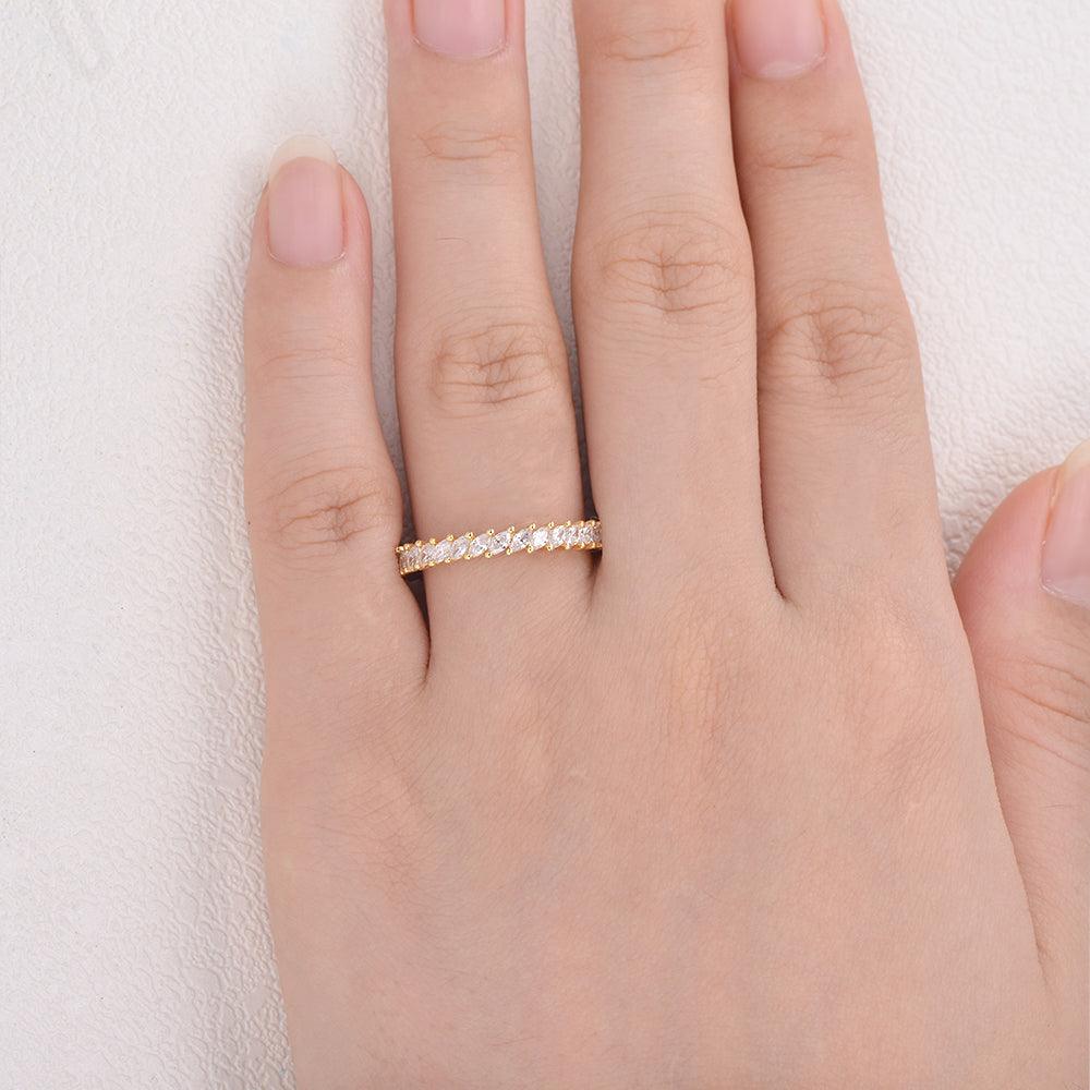 0.96 TCW Marquise Full Eternity Moissanite Wedding Band