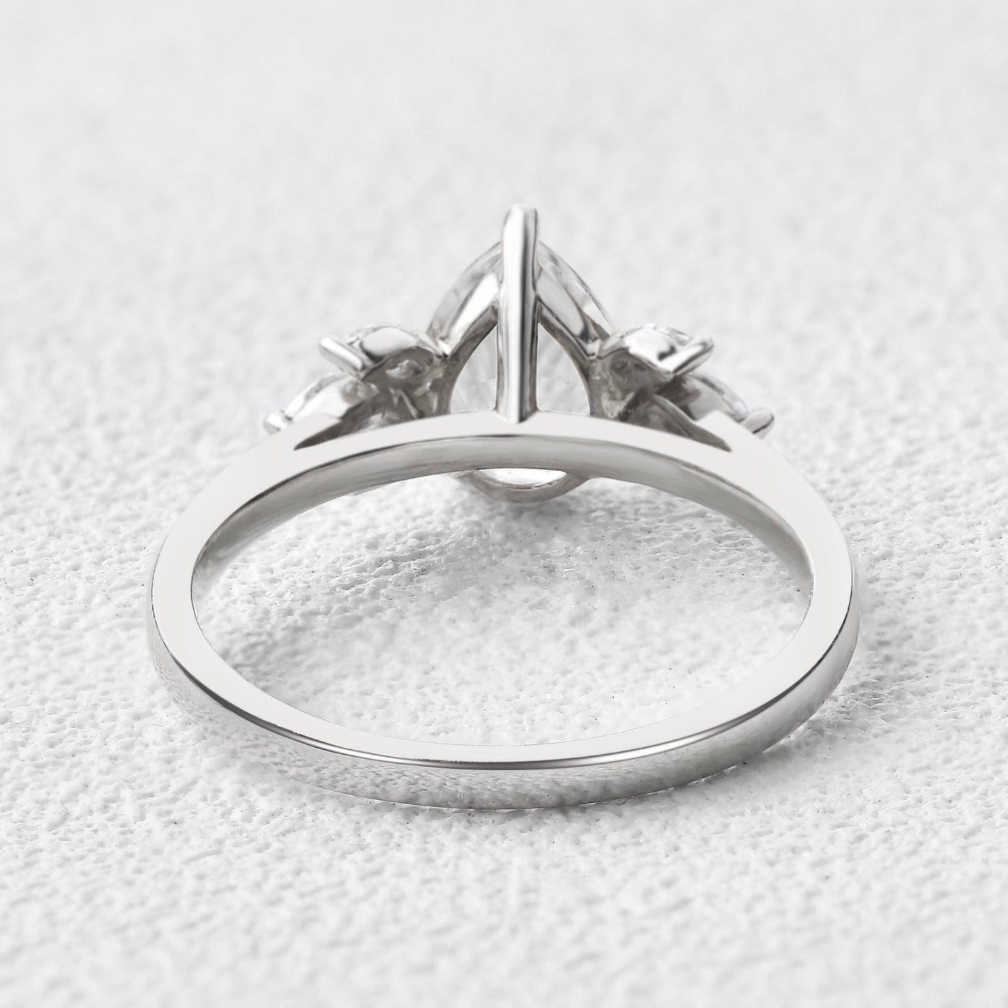 1.52 CT Pear Cluster Moissanite Engagement Ring