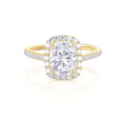 2.3 CT Elongated Cushion Halo & Pave Moissanite Engagement Ring