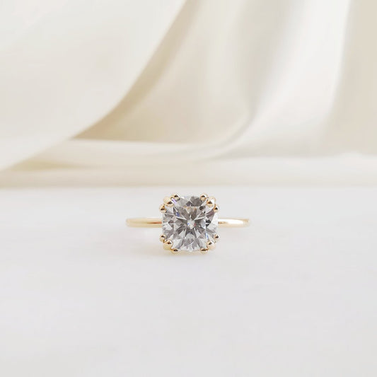 1.5 CT Cushion Pave Moissanite Engagement Ring