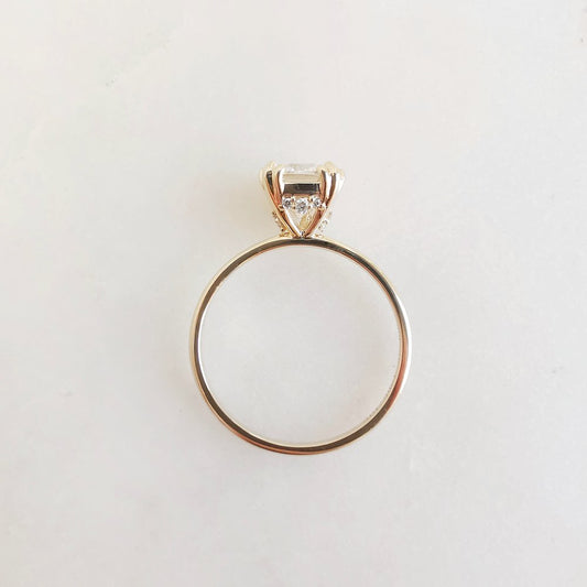 1.5 CT Cushion Pave Moissanite Engagement Ring
