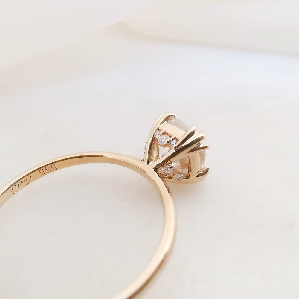 1.5 CT Cushion Pave Moissanite Engagement Ring