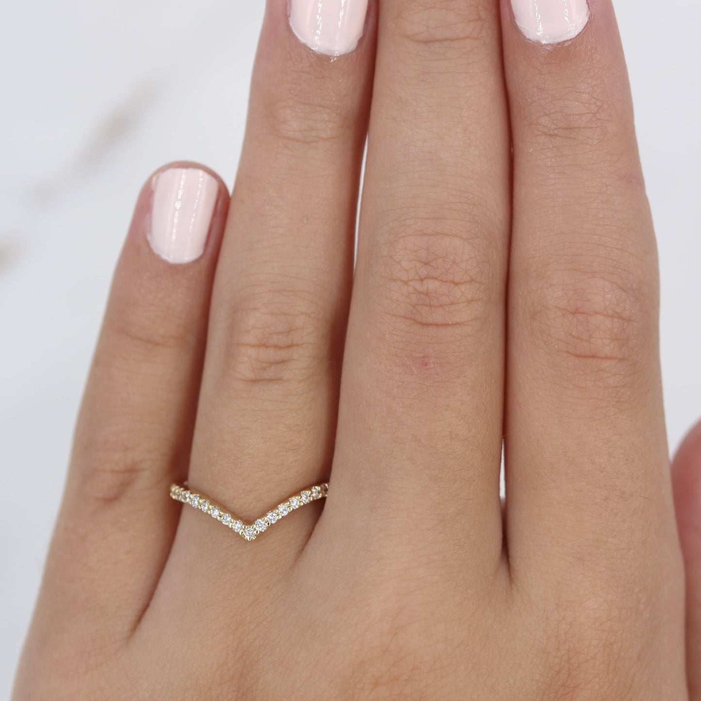 0.17 TCW Round Curved Moissanite Wedding Band