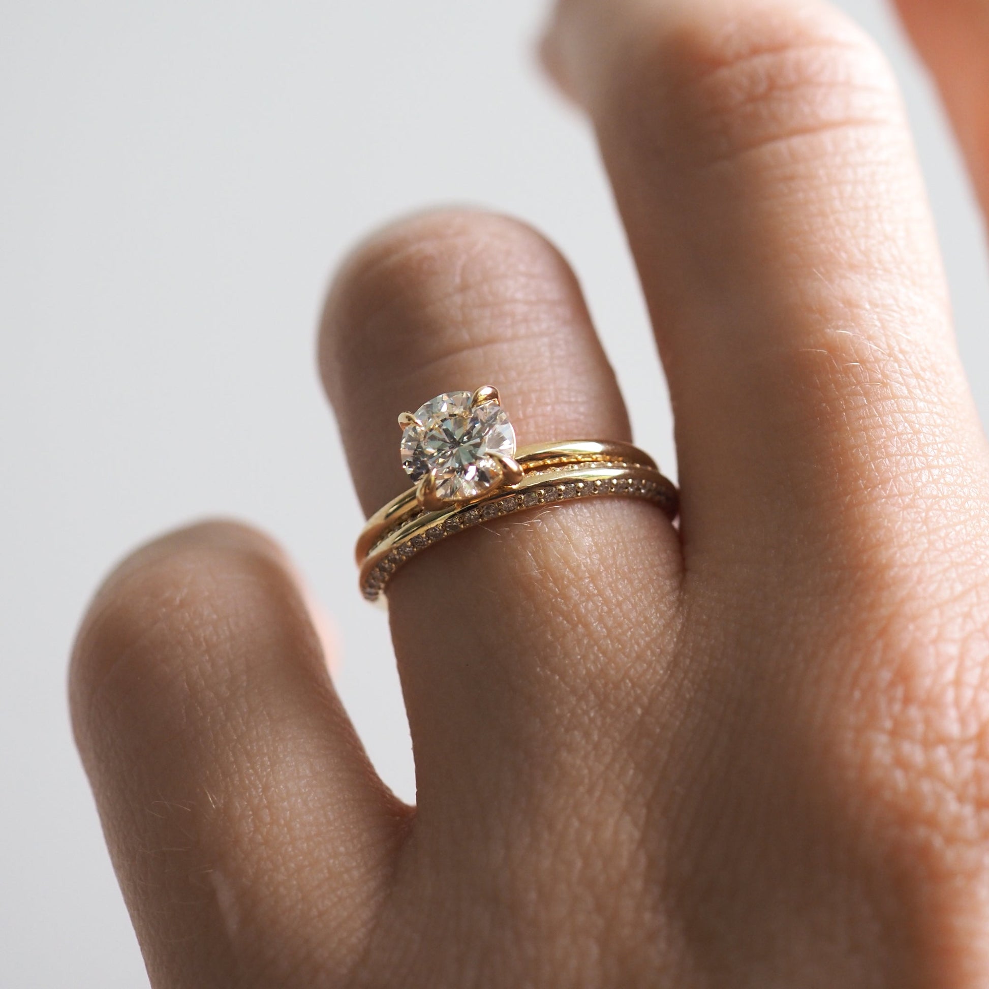 0.1 TCW Round Half Eternity Moissanite Wedding Band