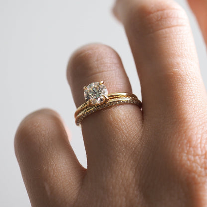 0.1 TCW Round Half Eternity Moissanite Wedding Band