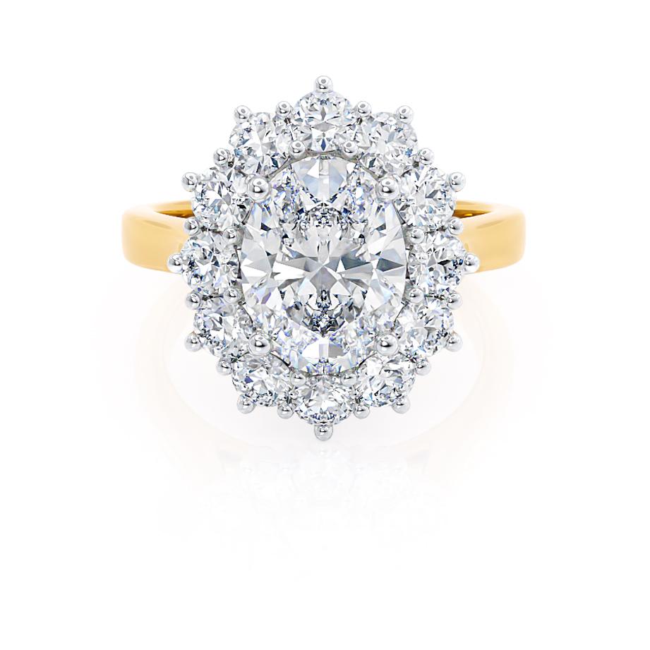 2.1 CT Oval Halo Moissanite Engagement Ring