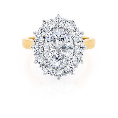 2.1 CT Oval Halo Moissanite Engagement Ring
