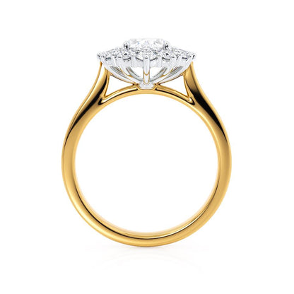 2.1 CT Oval Halo Moissanite Engagement Ring