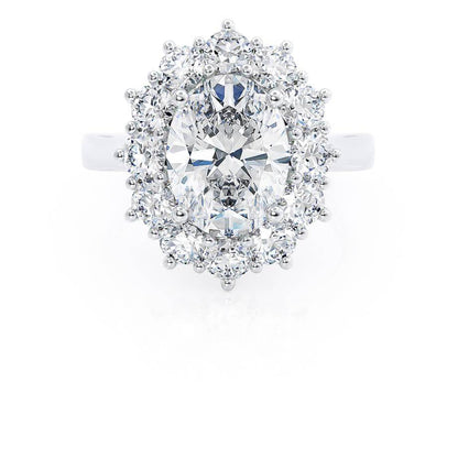 2.1 CT Oval Halo Moissanite Engagement Ring